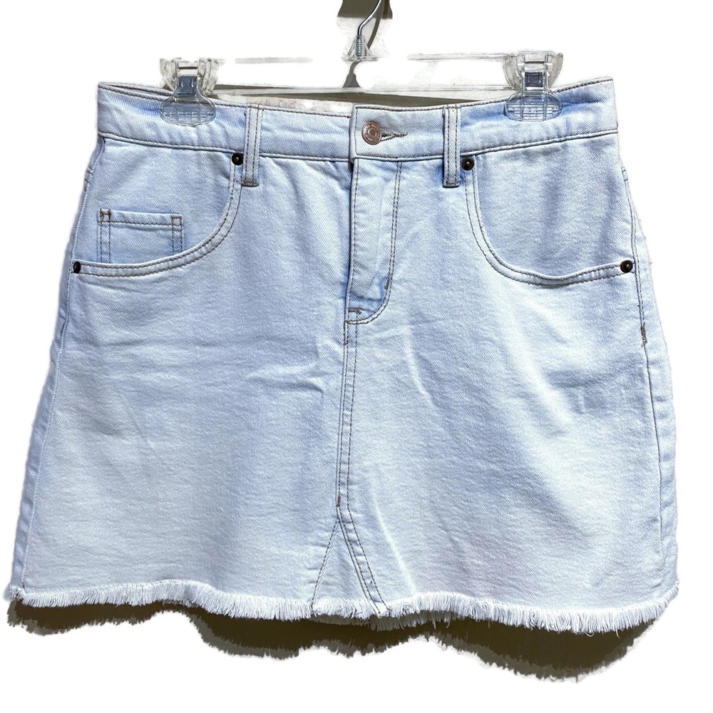 Wild Fable Light Blue Raw Edge Jean Skirt